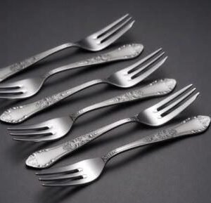 HEFRA zestaw posrebrzanych widelczyków do ciast - 6 szt. (Romański)