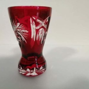 Huta Szkła Zawiercie MŁYNEK - RUBINOWY kieliszek do wódki 6 szt.