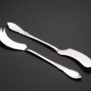 Hefra posrebrzane sztućce do masła i sera zestaw, oksydowany - 2 szt. (Rapsodia)