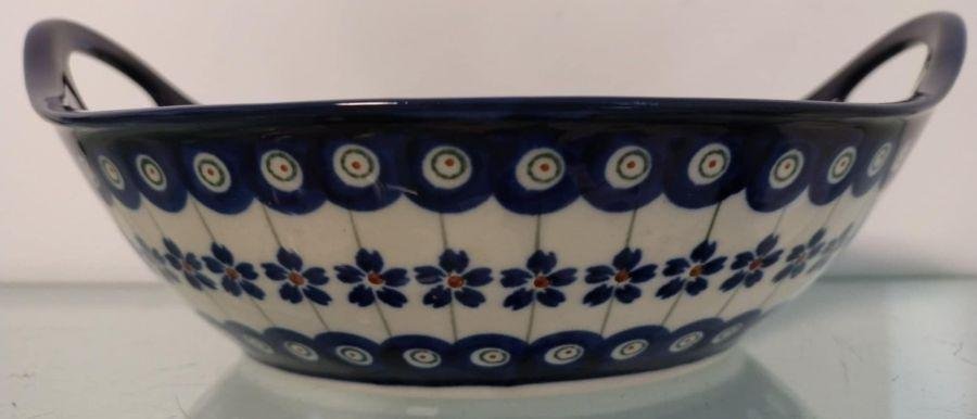 Bolesławiec 166A miska z uchwytami śr.25cm-wys.6cm