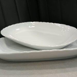 Rococo Ćmielów biały półmisek owalny 33cm