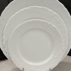 Rococo Ćmielów biały talerz płaski deserowy 19cm
