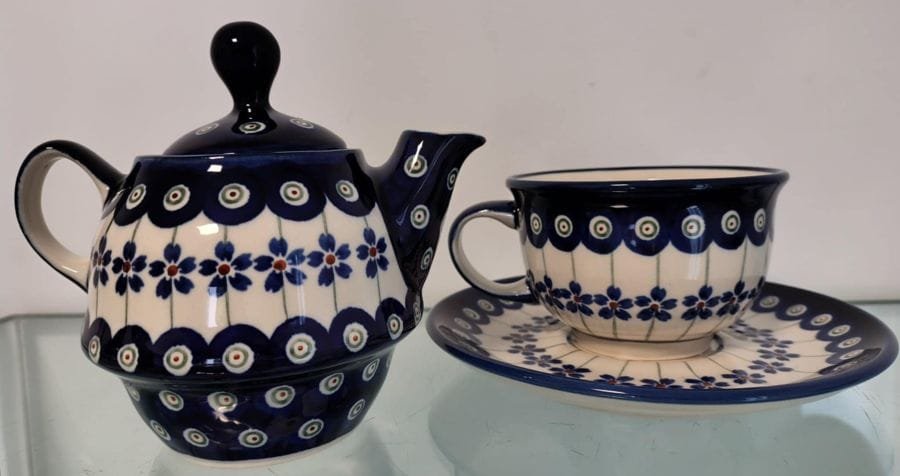 Bolesławiec ceramika 166A zestaw do herbaty - obrazek 2