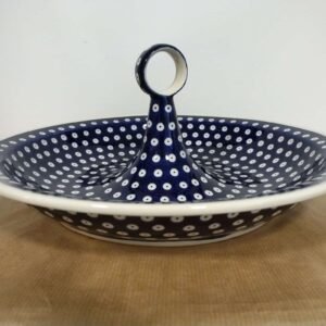 Bolesławiec ceramika D42 Miska z uchwytem 35cm