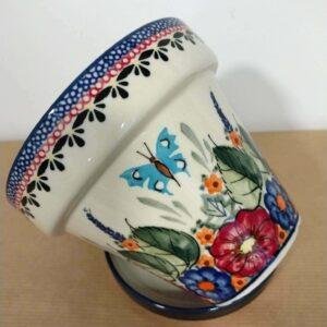 Bolesławiec ceramika 149ART doniczka z podstawą 890893